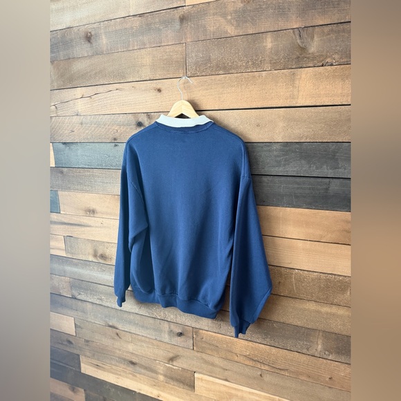 Vintage Jerzees Quilted Patchwork Sweatshirt Collared Pullover - Picture 6 of 8